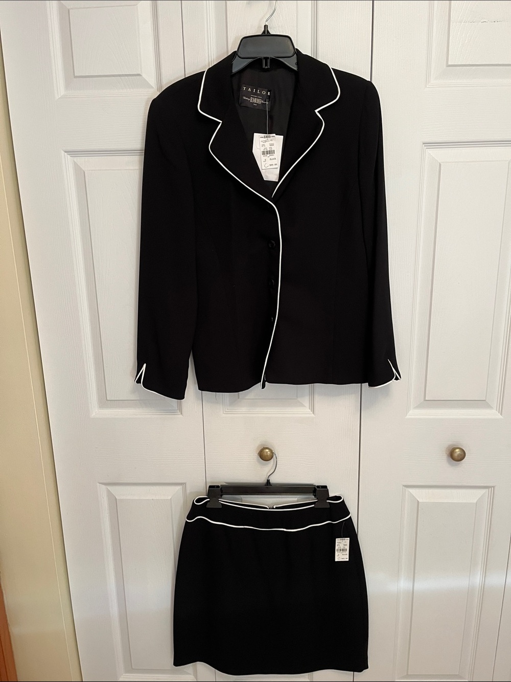 Taylor Black Blazer with White Piping matching suit
